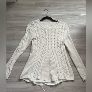 Cabi cream lace up sweater. Size extra small. New with no tags.